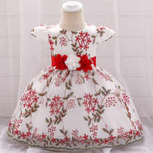 Vestido de bautizo para niña, vestido de princesa estampado, vestidos de novia para fiesta de primer cumpleaños, 3, 6, 12 y 24 meses, 2021 2024 - compra barato