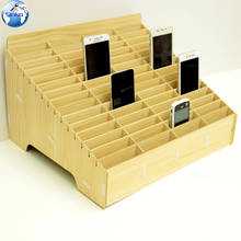Деревянный мобильный телефон, ящик для хранения, креативный стол, офис, стол, отделка, сетка, мульти, сотовый телефон, стеллаж, дисплей 2024 - купить недорого