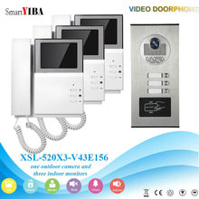 SmartYIBA  Wired Video Door Phone 4.3"Inch LCD Video Doorbell Door Chime Home Intercom System Kit With RFID Access IR Camera 2024 - купить недорого