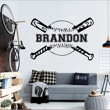 Baseballer-calcomanía de pared personalizada para habitación de niños, pegatinas de vinilo extraíbles, accesorios de decoración del hogar, G832 2024 - compra barato