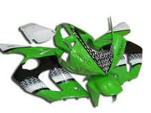 Kit de carenagem com molde de injeção para kawasaki ninja zx6r 03 04 zx6r 636 2003 2004, kit de carenagens em abs verde e preto + 7 presentes sq74 2024 - compre barato