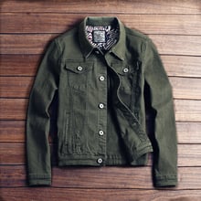 2021 New hot slim mens jackets and coats casual denim jacket men veste homme men jeans jacket male khaki black army green red 2024 - buy cheap