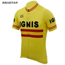 2018 cycling jersey summer short sleeve yellow red Spain flag clothing bike wear clothes hombre short sleeve maillot braetan 2024 - buy cheap