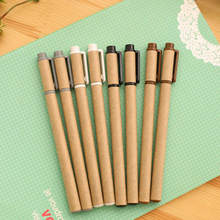 40 Pcs Gel Pen Korean Stationery Simple Kraft Paper Shell Neutral Pen Creative Cute Stationary Wholesale Pens for School 2024 - buy cheap