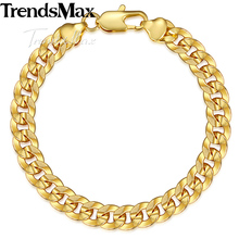 Pulseira unissex, bracelete feminino bana de ouro com fecho, joia para presente, 2018, 9mm kgb34 2024 - compre barato