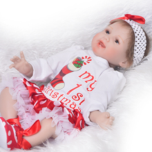 New Arrival 55 cm Reborn Baby Dolls Toy For Girl Christmas Gift Realistic Silicone Vinyl Newborn Dolls 22'' Alive Smile Bonecas 2024 - buy cheap