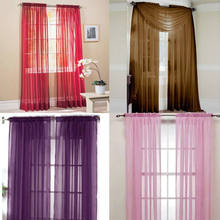 Multi-Styles Door Window Curtain Drape Panel Or Scarf Assorted Sheer Voile Cortinas Curtains For Living Room Curtains 2024 - buy cheap
