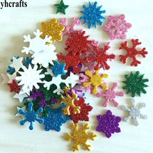 1bag/LOT.Mix color glitter snowflake foam stickers Xmas crafts Activity items Kids room decoration Decorative christmas diy toy 2024 - buy cheap