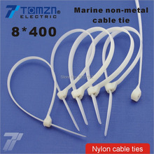 100pcs 8mm*400mm Nylon cable ties stainless steel plate locked for boat vessel with Marine non-metal tie 2024 - buy cheap