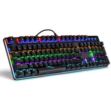 OfficeRK935 Gaming Mechanical Gamer Keyboard Russian Layout Rainbow LED Backlit Backlight Blue Switch 104 keys Anti-Ghosting LOL 2024 - buy cheap