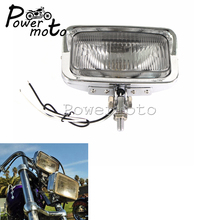 Farol cromado retrô para motocicleta, farol frontal personalizado, vintage, universal, quadrado, para chopper bobber, cafe, racer, cruiser 2024 - compre barato