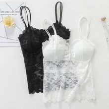 Sexy Women Girls Lace Crop Top Bra Vest Bralet Camisole Tanks Tops Transparent Female Solid Sweet Sleeveless Bralette Bustier 2024 - buy cheap