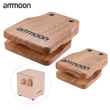 ammoon 2pcs Cajon Box Drum Large & Medium Drum Pad Companion Accessories Castanets for Hand Percussion Instruments Rubber Timber 2024 - buy cheap