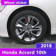 Tira de vinilo de fibra de carbono para coche Honda Accord, pegatina protectora para el cuidado de la llanta, accesorios del 10 ° 2018 2024 - compra barato