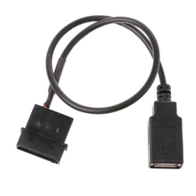 30 см поликарбонатный внутренний 5 в 2-контактный IDE Molex к USB 2,0 Тип A женский кабель адаптера питания 2024 - купить недорого