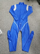 Body Sexy hecho a mano de látex azul perla y plata, traje de gata caucho, zentai 2024 - compra barato