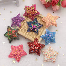 40mm Glitter Colorful Star Padded Fabric Paillette Patches Applique 12pcs DIY Wedding Headwear Accessories Craft Supplies E081 2024 - buy cheap