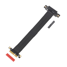 Cabo de extensão de cartão pci-e 4x riser, conversor de adaptador de fita para conector pci express 4x, conector plano para pc preto 2024 - compre barato