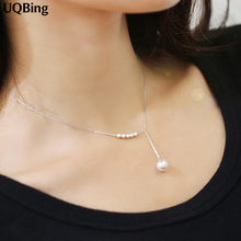 Simulated-pearl Pendants&Necklaces Silver Color Necklace Jewelry Collar Colar de Plata 2024 - buy cheap