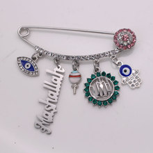 islam Mashallah Turkish evil eye Allah hamsa hand of fatima brooch  baby pin 2024 - buy cheap