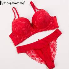 ARTDEWRED New Style Lace Bra Set Sexy Floral Bra Brief Sets Women Underwear Set Push up Brassiere&Thong 34 36 38 40 42 ABC Cup 2024 - buy cheap