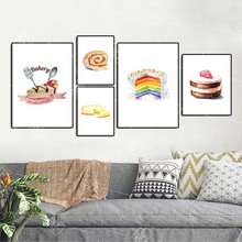 Póster moderno de arte de pared para cocina, impresión en Hd, dibujos de pastel de postre, pintura en lienzo para magdalenas, cuadro de para el hogar sin marco 2024 - compra barato