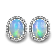 ZHHIRY Natural Fire Opal Earrings Genuine Gem Stone Solid 925 Sterling Silver Real Earrings For Women Fine Jewelry 2024 - buy cheap