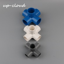 PVC 3D three-dimensional 5 way water pipe connector 20mm 25mm 32mm tube adapter garden irrigation fittings DIY shelf joint 2024 - buy cheap