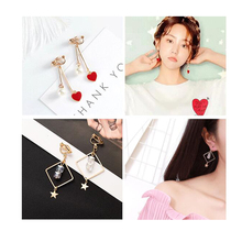 Brincos de pulso sem piercing de luxo, joia de luxo estilo coreano, com clipe de coração, estrela geométrica, bijuteria para mulheres 2024 - compre barato