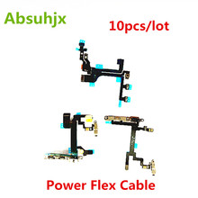 Absuhjx 10pcs Power Flex Cable for iPhone 5 5C 5S SE Volume Metu On Off Switch Parts with Metal Bracket Parts for 5SE 5G 2024 - buy cheap