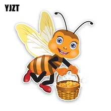 YJZT 14CM*16CM A Happy Bee Sticker Car Interesting PVC Decal 12-300709 2024 - buy cheap