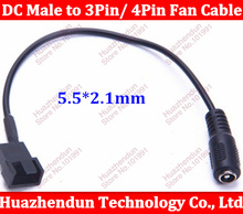 Black New DC 5.5*2.1mm Female to 3Pin/ 4Pin Fan Adapter Cable 15CM Free shipping 2024 - buy cheap