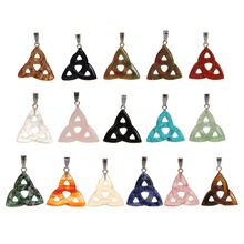 seven chakra Fashion Natural Stone  Hollow Triangle Shape Pendant For Jewelry Making 6pcs/lot As a Gift 2024 - buy cheap