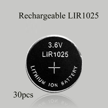 Sorvess 30 PCS 3.6 V LIR1025 Lithiium lir 8 mAH Li-ion Recarregável De Iões de Lítio Botão Célula Tipo Moeda Para Substituir CR1025 CR 1025 2024 - compre barato