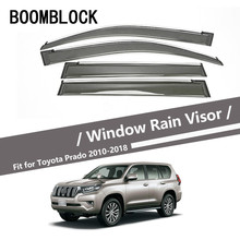 BOOMBLOCK-cubiertas para ventana de coche, 4 Uds., visera, Deflector de viento para lluvia solar, toldo protector ABS para Toyota Prado 150 J150 2010-2018 ABS 2024 - compra barato