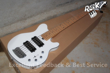 Atacado e Varejo 5 Cordas Music man Electric Bass Guitar Branco Maple Neck & Fretboard 2024 - compre barato