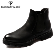 CuddlyIIPanda Luxury Brand Men Sneakers Spring Autumn Winter Chelsea Boots Black Casual Pointed Toe Short Boots Botas Hombre 2024 - buy cheap