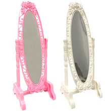 NK 2 Pcs/Set Doll Accessories Pink + White Luxury Mirror For Barbie Doll Princess Dream Furniture Miniature Best Gift 051AB 2024 - buy cheap