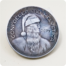 Hobo coin _ (pai natal) _ 1965b suíça 5 francos (5 franken) cópia moeda frete grátis 2024 - compre barato