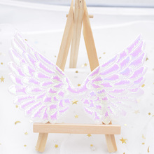 20Pcs 13CM Glitter AB White Angel Wing Appliques Double Sided Iridescent Cupid Wing Fairy Wing Patches for Hair Bow Ornament D00 2024 - buy cheap