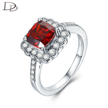DODO AAA Zircon Jewelry Red Stone Sliver Square Ring For Women Wedding Engagement Bague Romantic Famale Anel Dd200 2024 - buy cheap