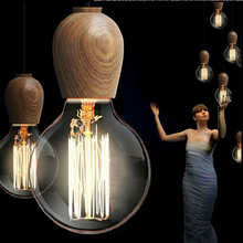 Lámparas colgantes clásicas industriales de madera de roble, lámpara de techo edison para interiores, iluminación para restaurantes, importación de Tailandia 2024 - compra barato