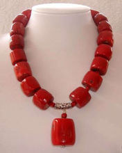 Increíble rojo de cuentas de Coral collar de joyería de moda 18 "AAA 2024 - compra barato