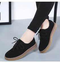 Cow Suede Leather women Flats oxford shoes Spring Ladies sneakers Loafers Casual Shoe 2020  Plus Size Autumn Boat Shoes 2024 - buy cheap