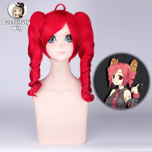 Anime kasane teto VOCALOID Long Wavy Red Cosplay Wig Costume 50cm Synthetic Hair Wigs For Women + Double Ponytails 2024 - buy cheap