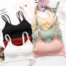 Sutiãs sexy esportivos femininos, sutiã push up respirável sem costura sem arame bralette costas íntimas feminino 2024 - compre barato