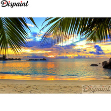 Dispaint Full cuadrado/redondo taladro 5D DIY diamante pintura "puesta de sol mar paisaje" 3D bordado punto de cruz decoración del hogar regalo A12113 2024 - compra barato