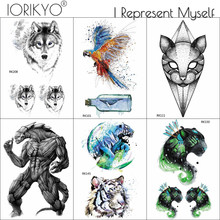 Iorikyo-adesivo de tatuagem com monstro, dinossauro, temporário, diy, masculino, tornozelo de lobo preto, à prova d'água 2024 - compre barato