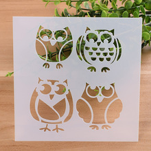 13cm 5.1" Owls DIY Layering Stencils Wall Painting Scrapbook Coloring Embossing Album Decorative Paper Card Template 2024 - buy cheap