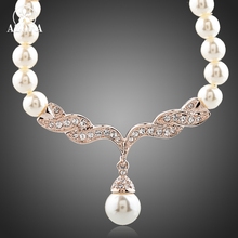 Ожерелье с искусственным жемчугом, розовое золото 2024 - купить недорого